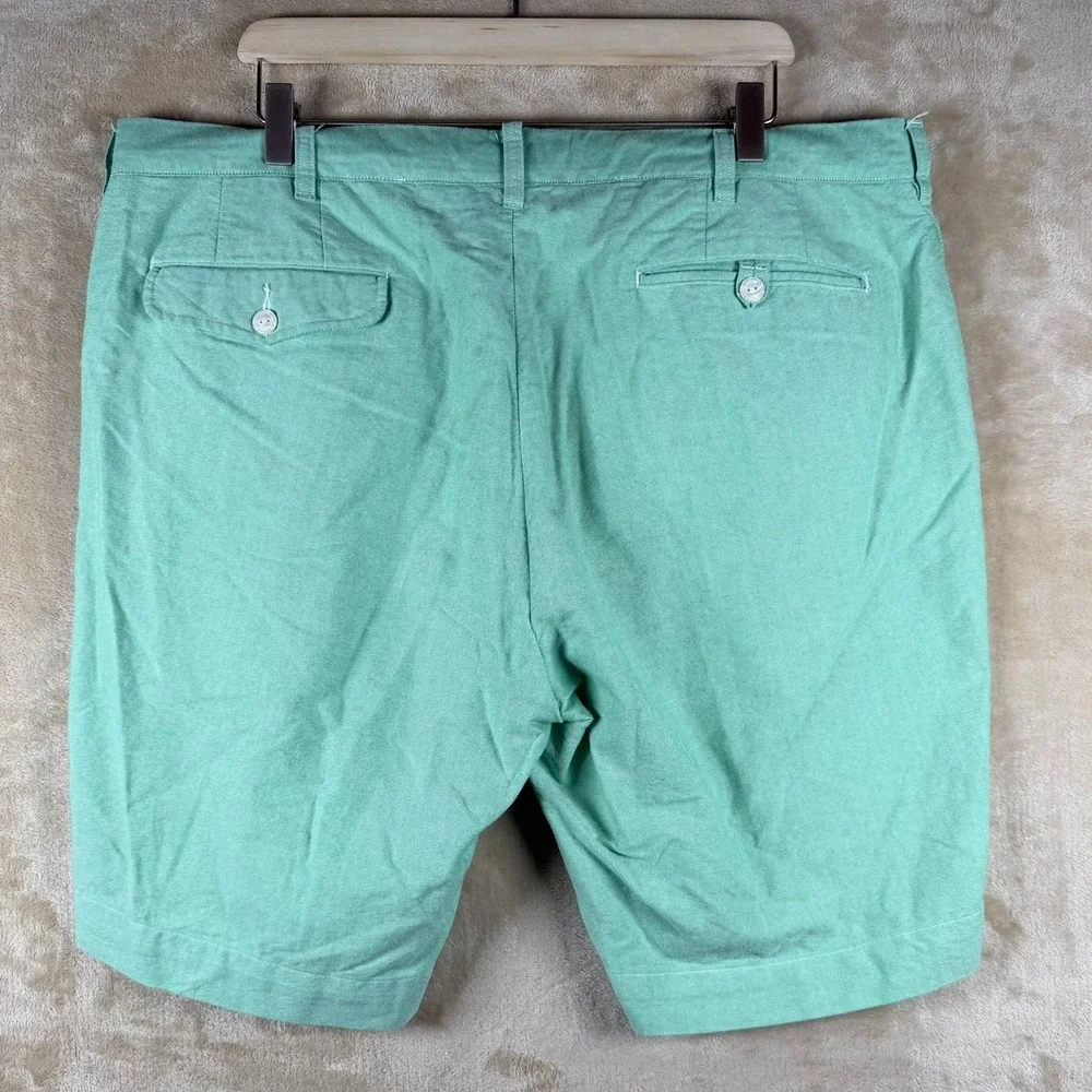 Polo Ralph Lauren Mens Green Oxford Cotton Classic Fit Shorts Size 40 Flat Front